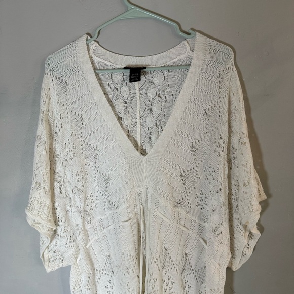 Lane Bryant White Knitted Tunic Top Cover Up - Picture 3 of 6